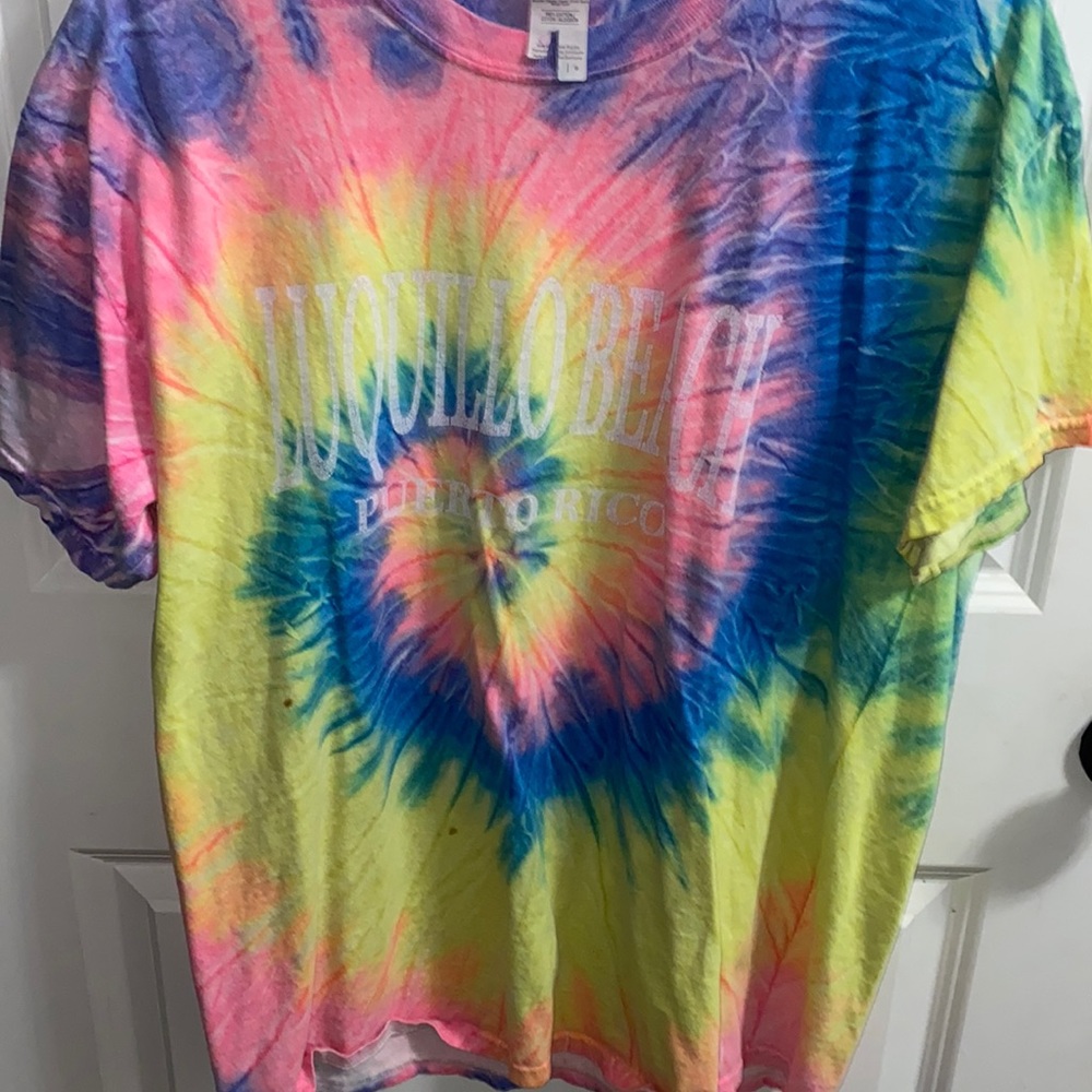 Rainbow tie dye shirt from puerto rico, negotiable